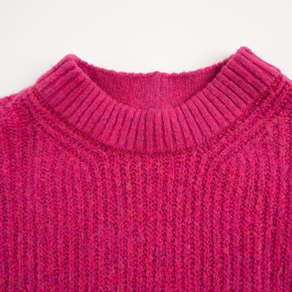 AMERICAN EAGLE hot pink Oversized crewneck stretch sweater size S - Picture 4 of 7